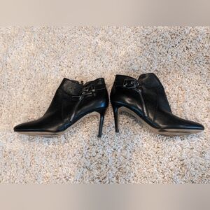 MARC Fisher Black Leather High Heel Booties Size 6.5